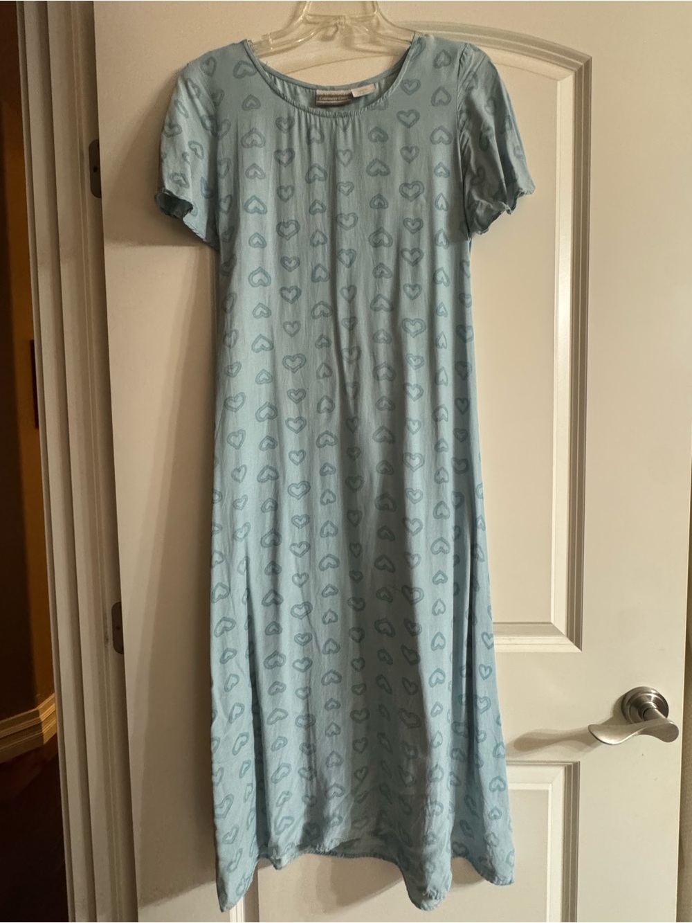 Coldwater Creek Light Blue Heart-Print Dress